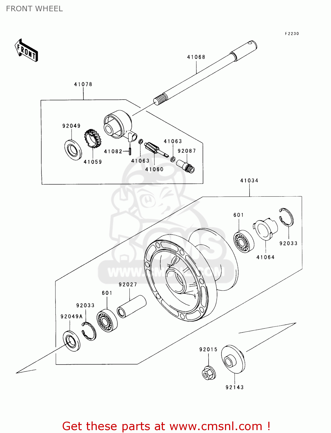 FRONT WHEEL VN1500C3 VULCAN 1500L 1996 USA CALIFORNIA