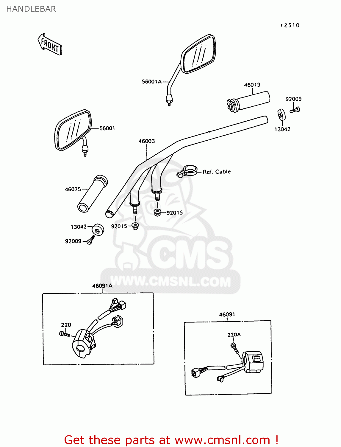 HANDLEBAR VN1500C3 VULCAN 1500L 1996 USA CALIFORNIA