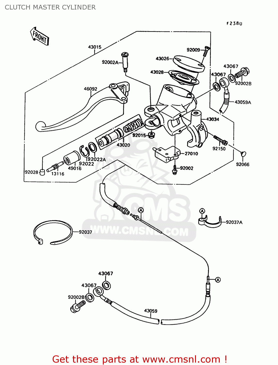 CLUTCH MASTER CYLINDER VN1500C3 VULCAN 1500L 1996 USA CALIFORNIA