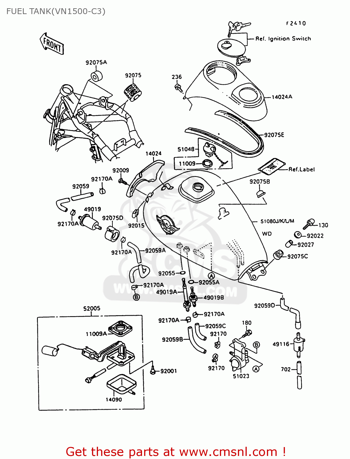 FUEL TANK(VN1500-C3) VN1500C3 VULCAN 1500L 1996 USA CALIFORNIA