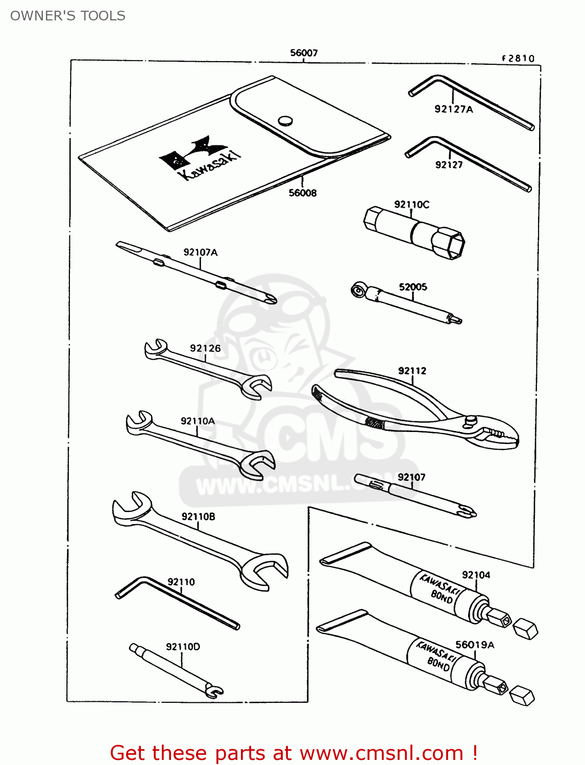 OWNER'S TOOLS VN1500C3 VULCAN 1500L 1996 USA CALIFORNIA