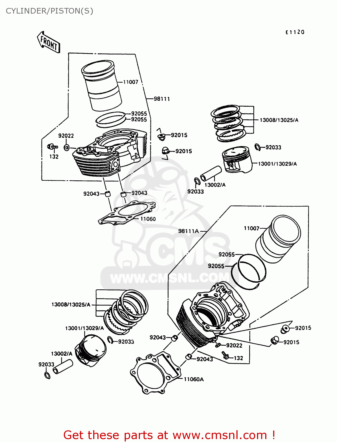 CYLINDER/PISTON(S) VN1500C4 VULCAN 1500L 1997 USA CALIFORNIA