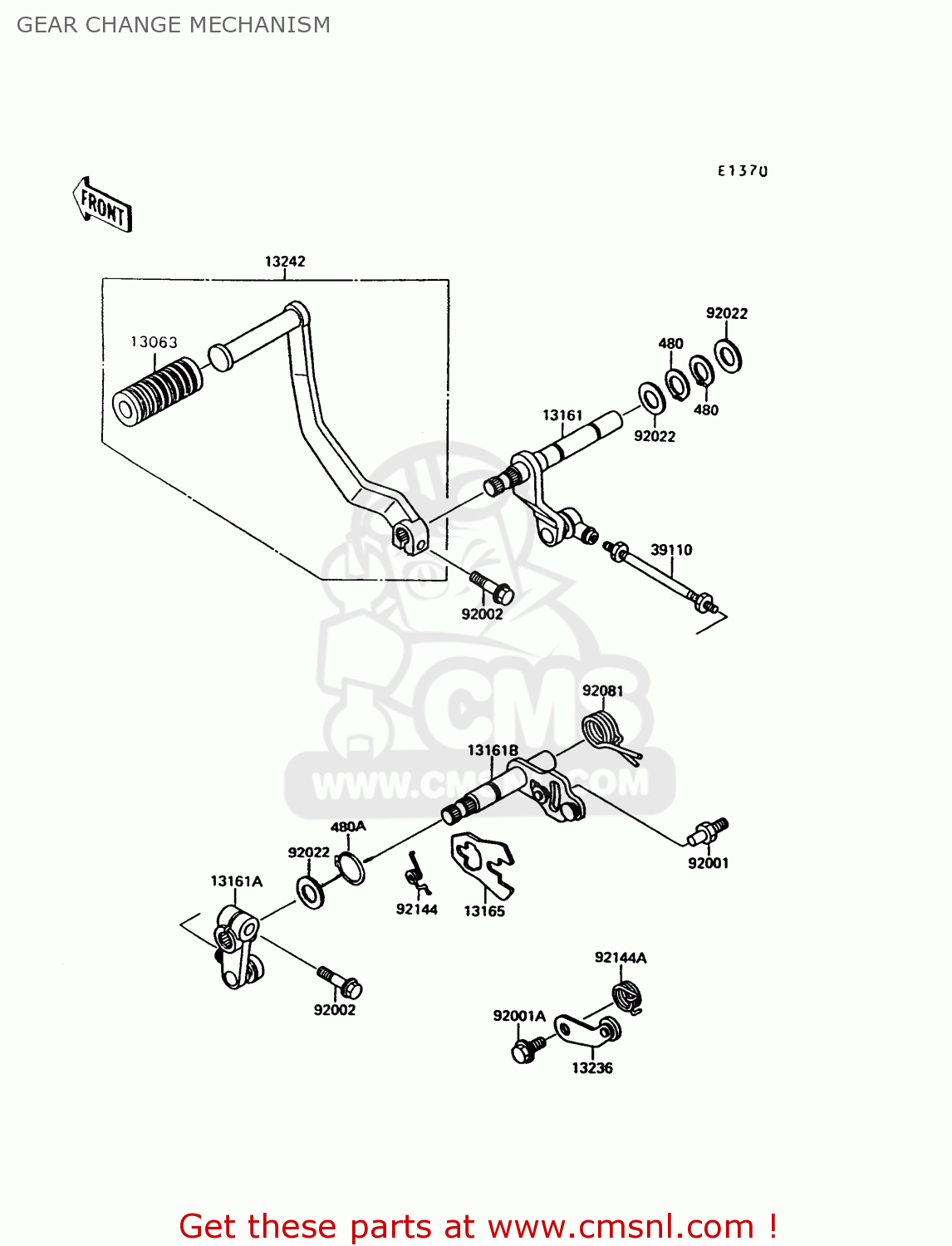 GEAR CHANGE MECHANISM VN1500C4 VULCAN 1500L 1997 USA CALIFORNIA