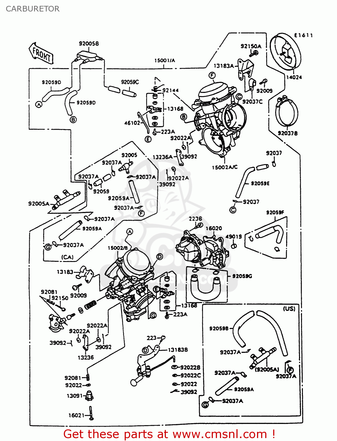 CARBURETOR VN1500C4 VULCAN 1500L 1997 USA CALIFORNIA