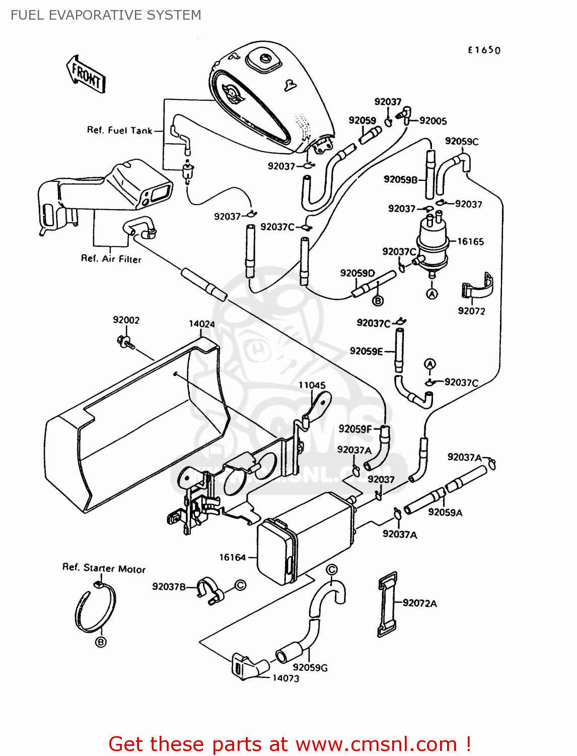 FUEL EVAPORATIVE SYSTEM VN1500C4 VULCAN 1500L 1997 USA CALIFORNIA