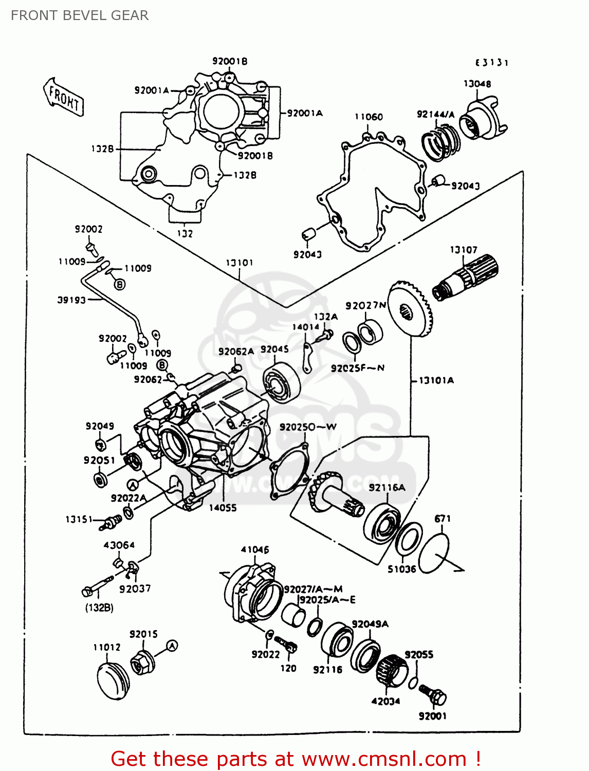FRONT BEVEL GEAR VN1500C4 VULCAN 1500L 1997 USA CALIFORNIA
