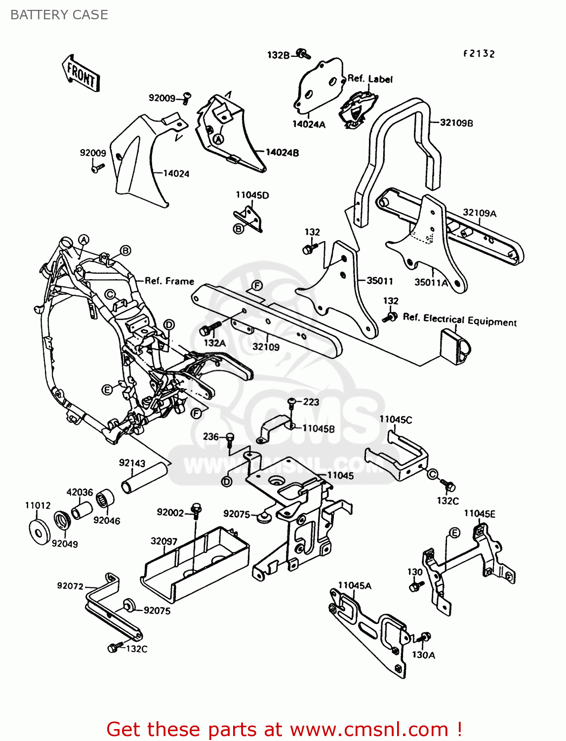 BATTERY CASE VN1500C4 VULCAN 1500L 1997 USA CALIFORNIA