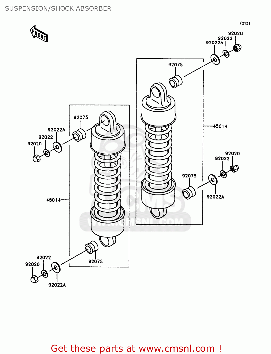 SUSPENSION/SHOCK ABSORBER VN1500C4 VULCAN 1500L 1997 USA CALIFORNIA