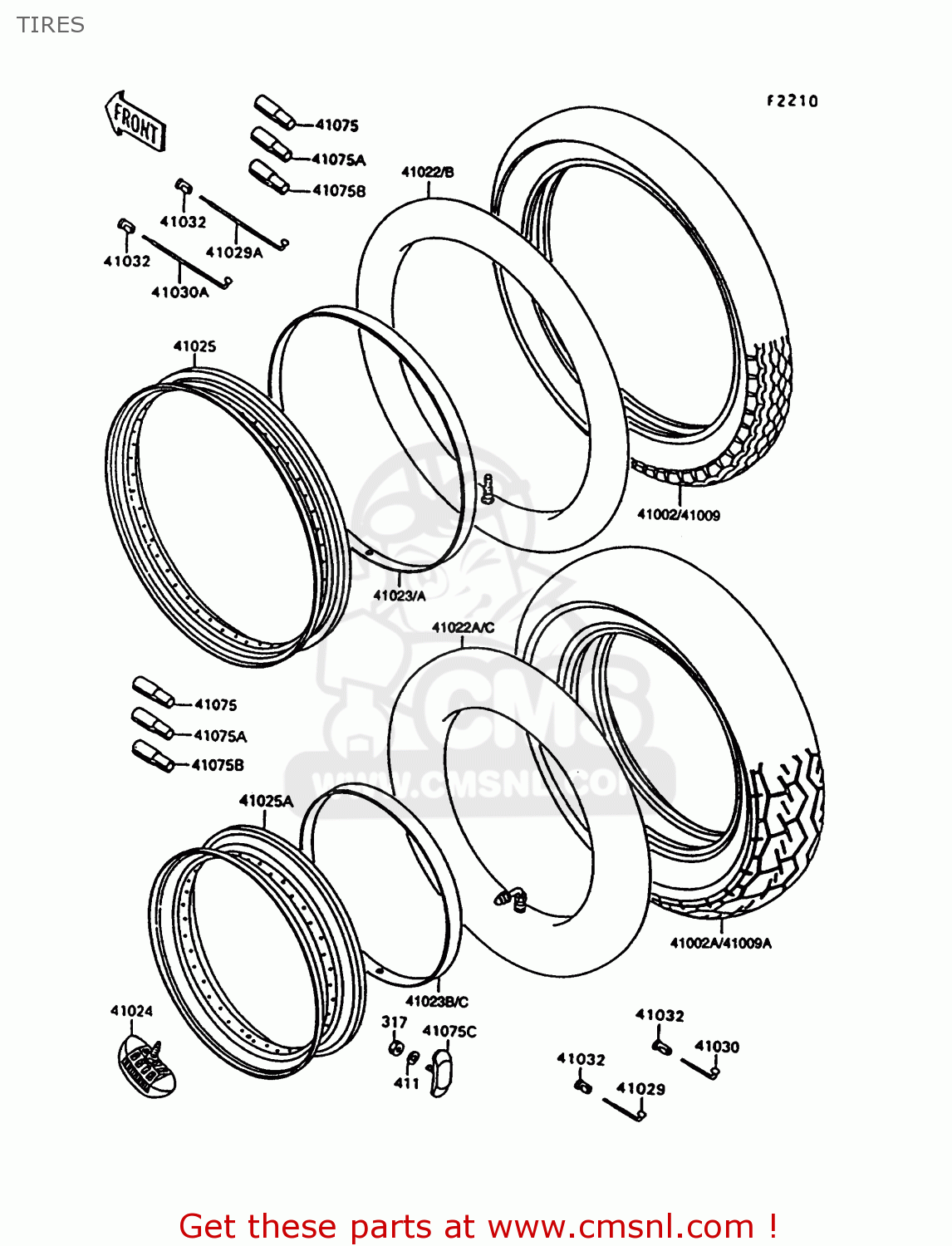TIRES VN1500C4 VULCAN 1500L 1997 USA CALIFORNIA
