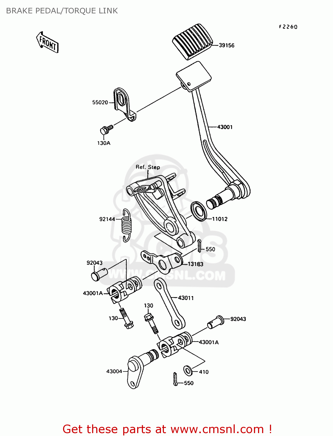 BRAKE PEDAL/TORQUE LINK VN1500C4 VULCAN 1500L 1997 USA CALIFORNIA