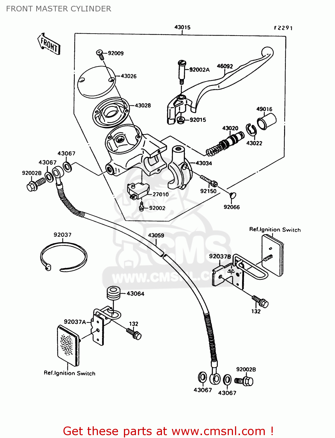 FRONT MASTER CYLINDER VN1500C4 VULCAN 1500L 1997 USA CALIFORNIA