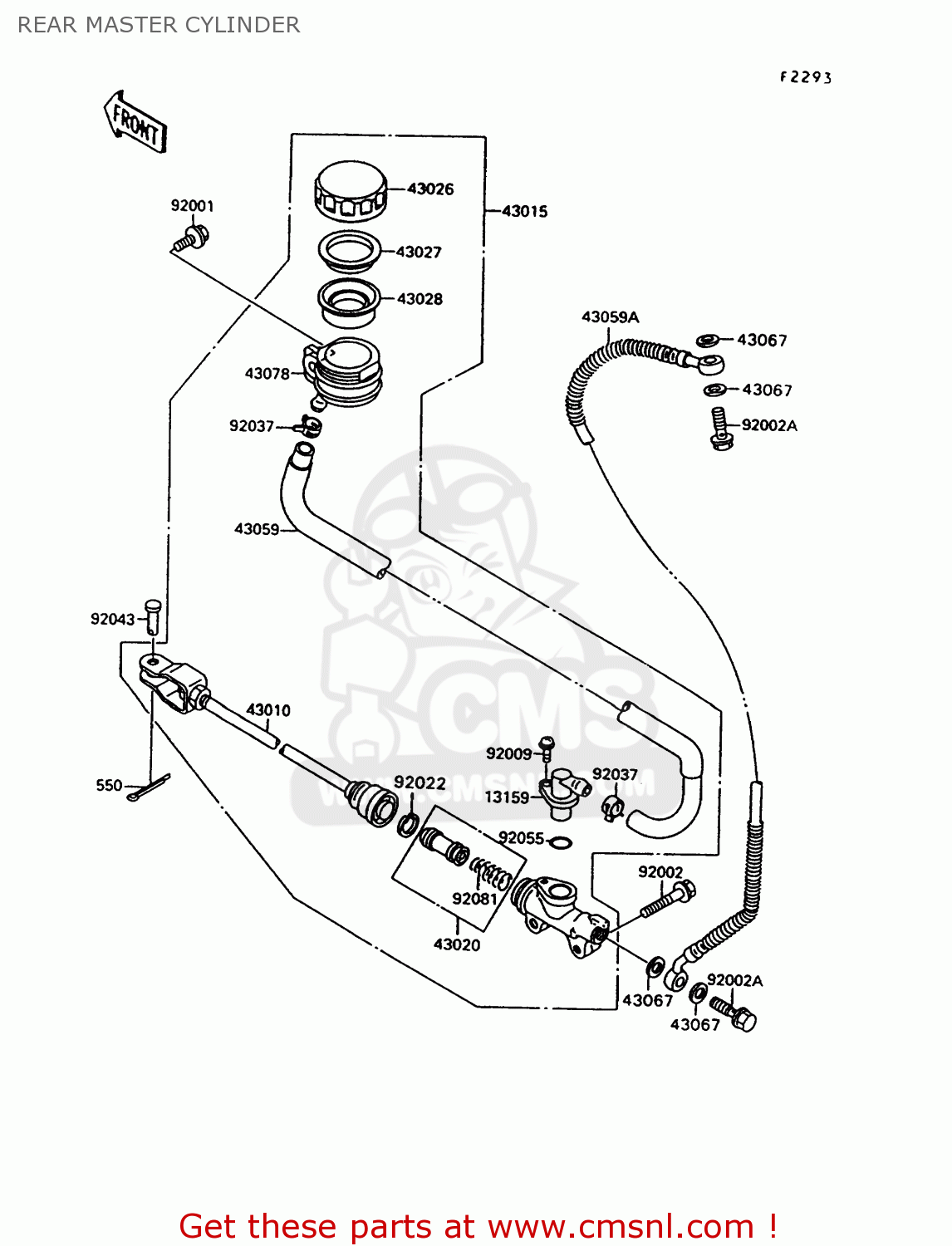 REAR MASTER CYLINDER VN1500C4 VULCAN 1500L 1997 USA CALIFORNIA