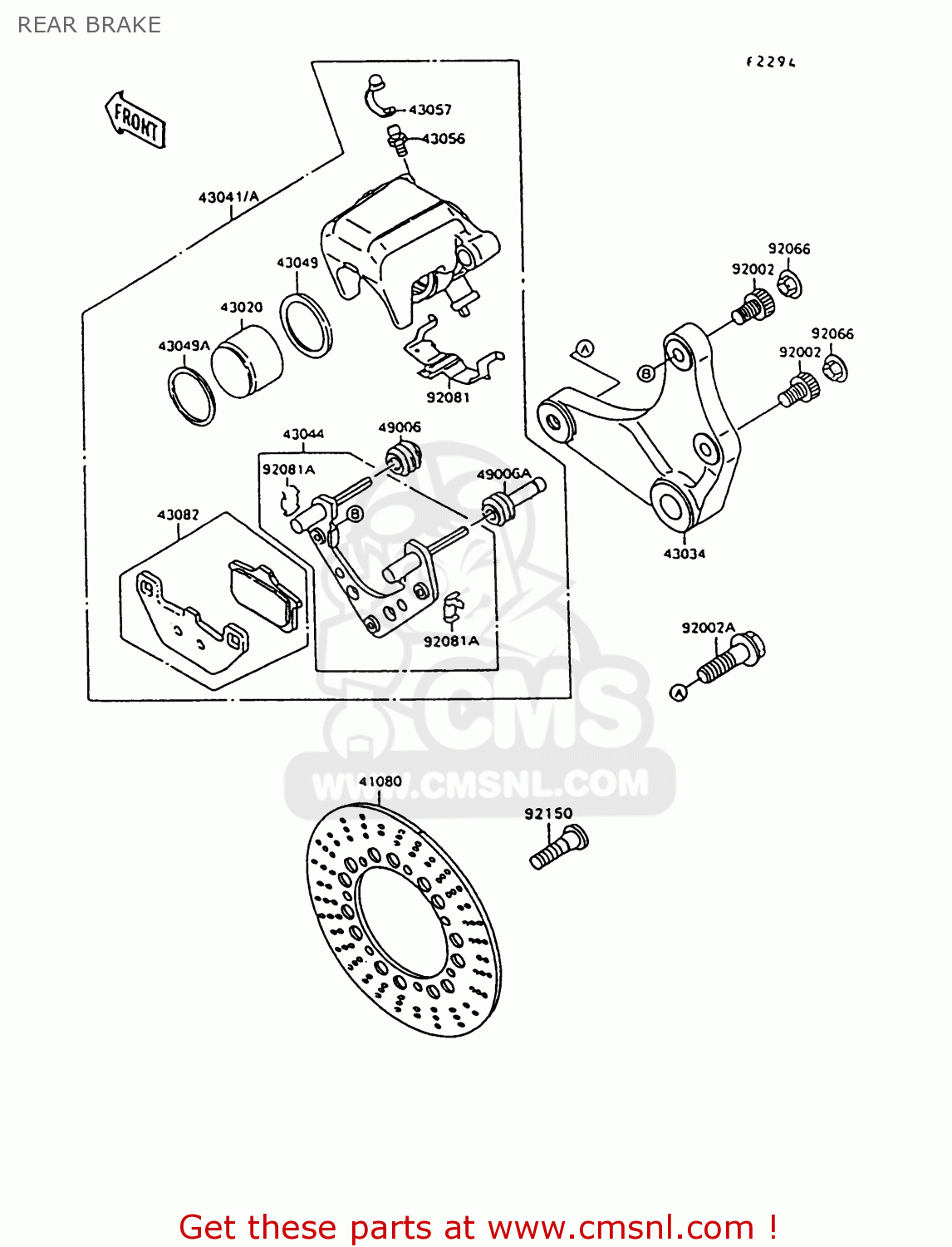 REAR BRAKE VN1500C4 VULCAN 1500L 1997 USA CALIFORNIA