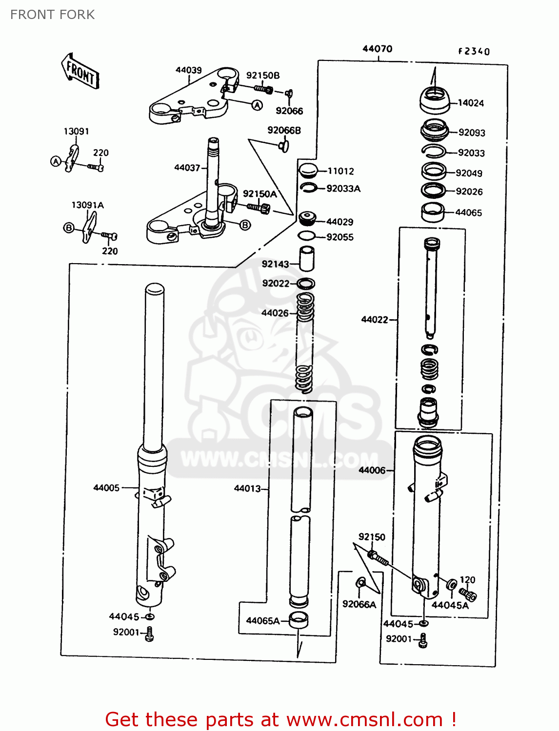 FRONT FORK VN1500C4 VULCAN 1500L 1997 USA CALIFORNIA