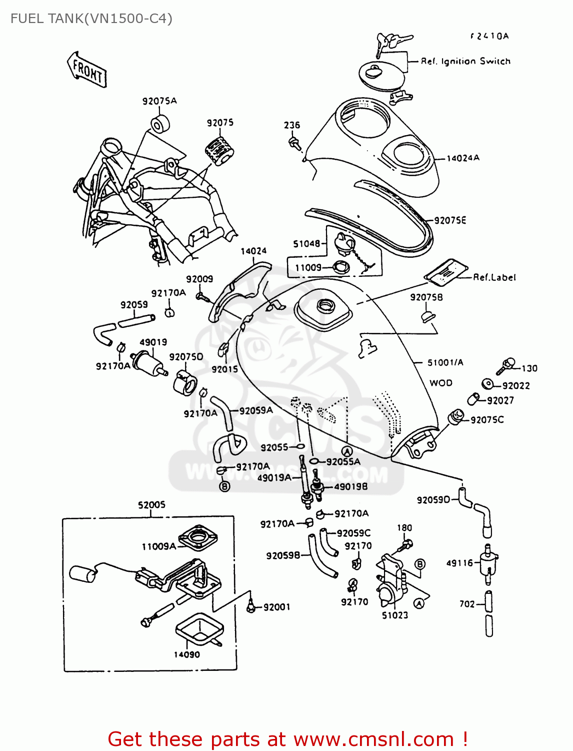 FUEL TANK(VN1500-C4) VN1500C4 VULCAN 1500L 1997 USA CALIFORNIA