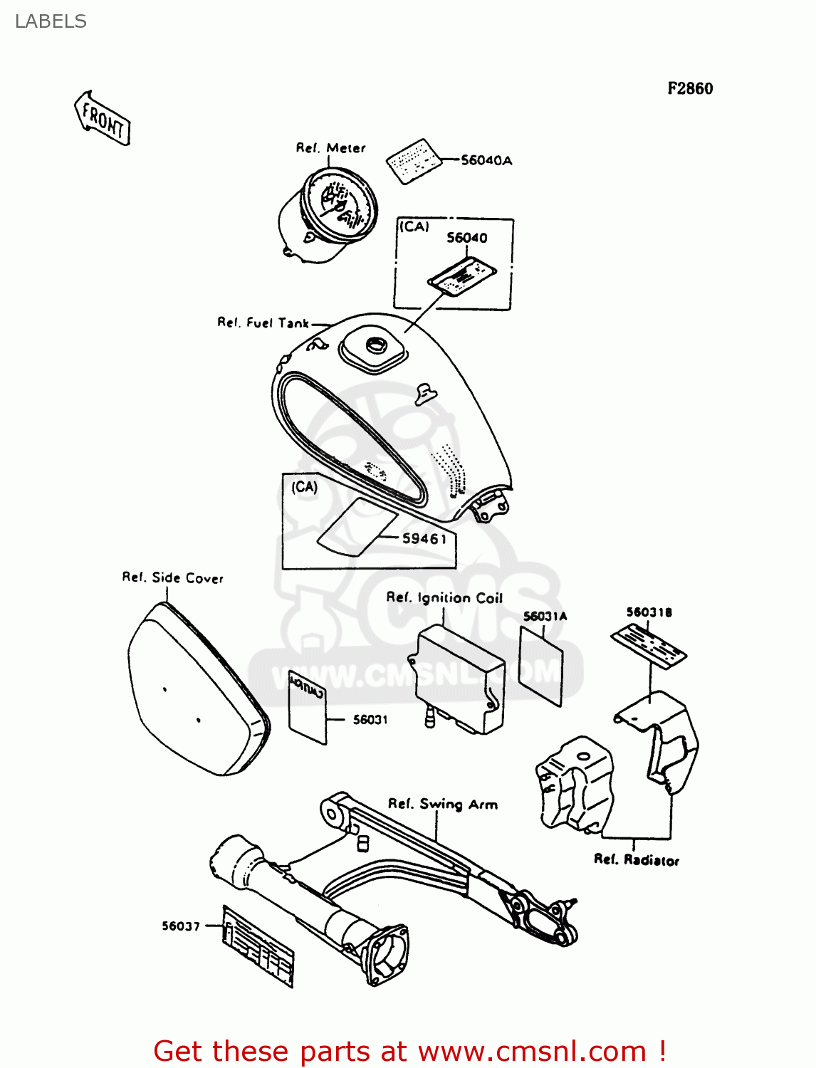 LABELS VN1500C4 VULCAN 1500L 1997 USA CALIFORNIA