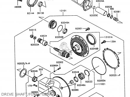 DRIVE SHAFT/FINAL GEAR - VN1500C4 VULCAN 1500L 1997 USA CALIFORNIA