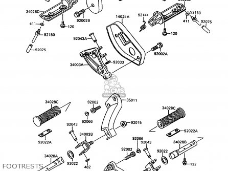 FOOTRESTS - VN1500C4 VULCAN 1500L 1997 USA CALIFORNIA