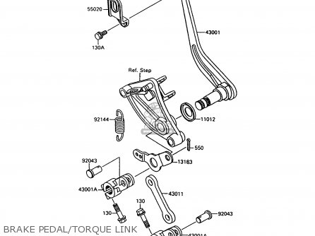 BRAKE PEDAL/TORQUE LINK - VN1500C4 VULCAN 1500L 1997 USA CALIFORNIA