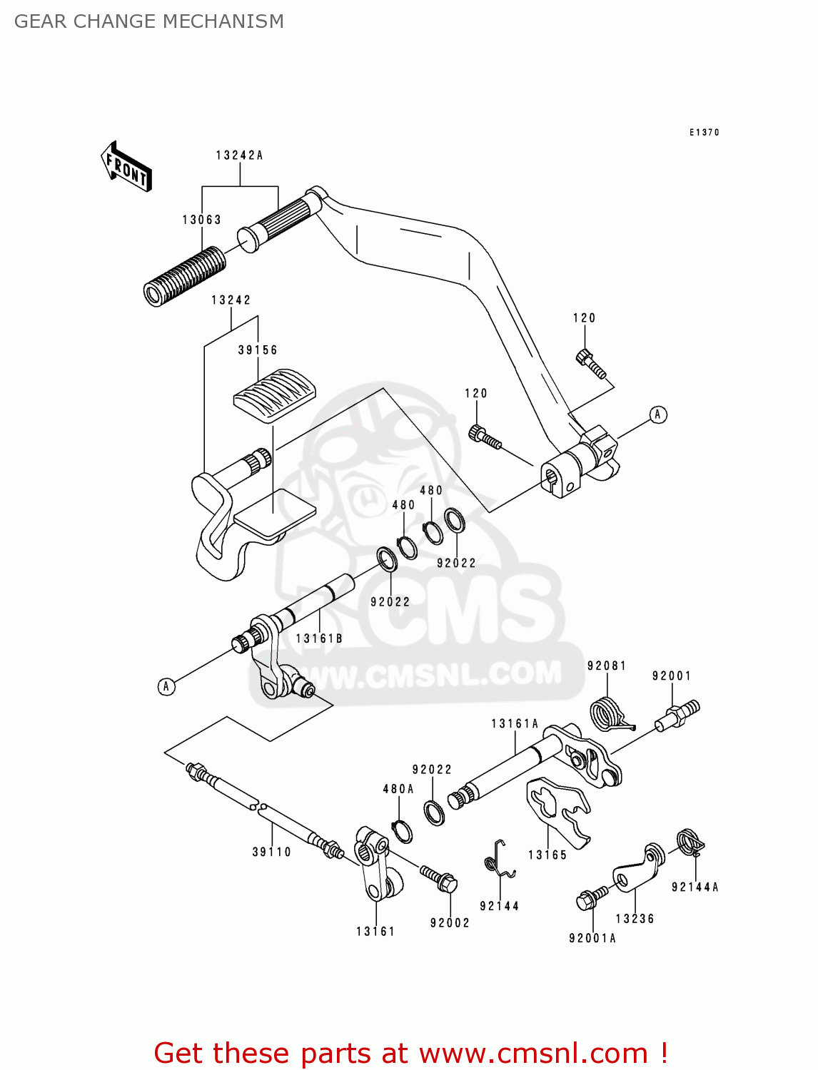 GEAR CHANGE MECHANISM VN1500D1 VN1500 CLASSIC 1996 EU UK FR NL AR FG GR IT NR SD SP ST