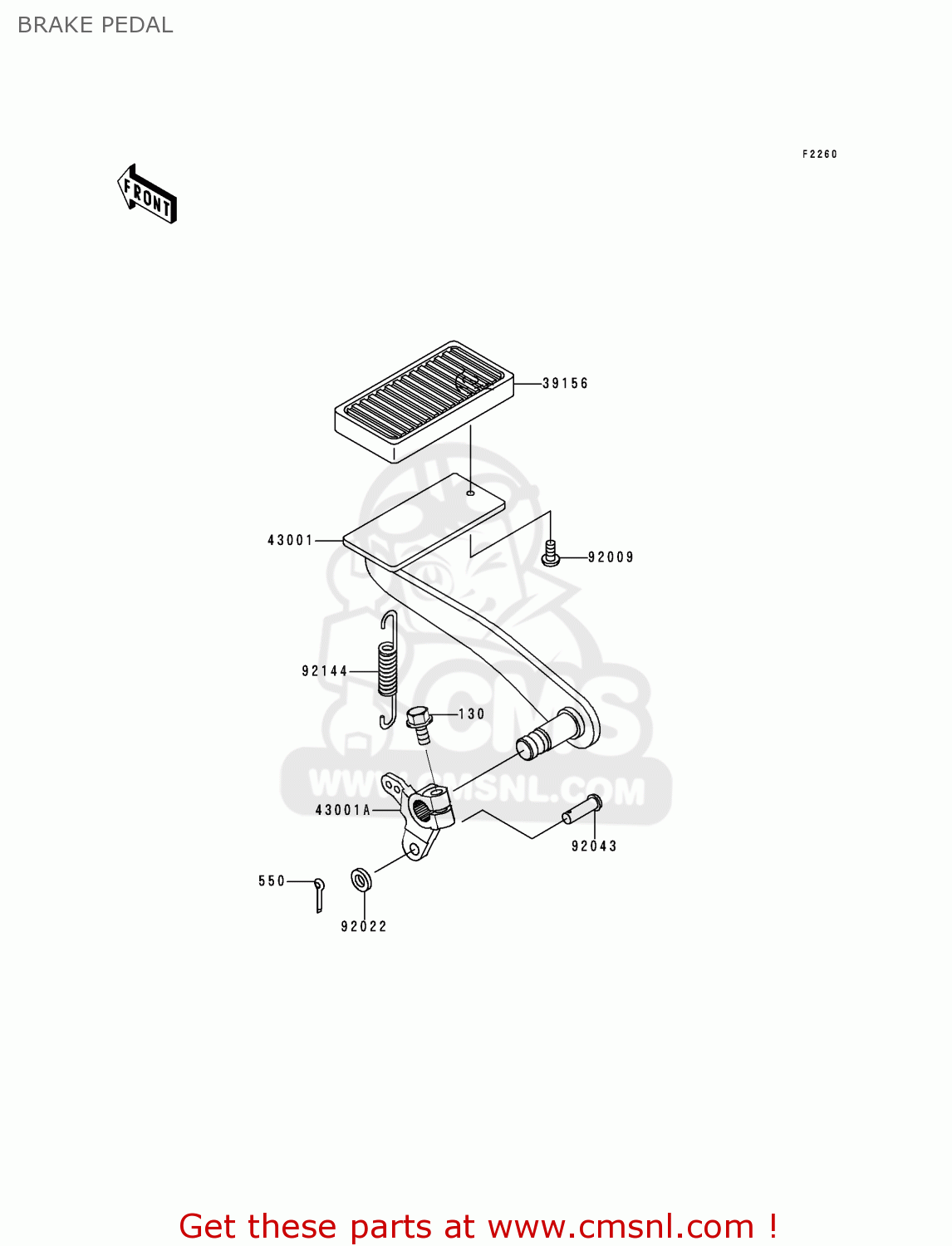 BRAKE PEDAL VN1500D1 VN1500 CLASSIC 1996 EU UK FR NL AR FG GR IT NR SD SP ST