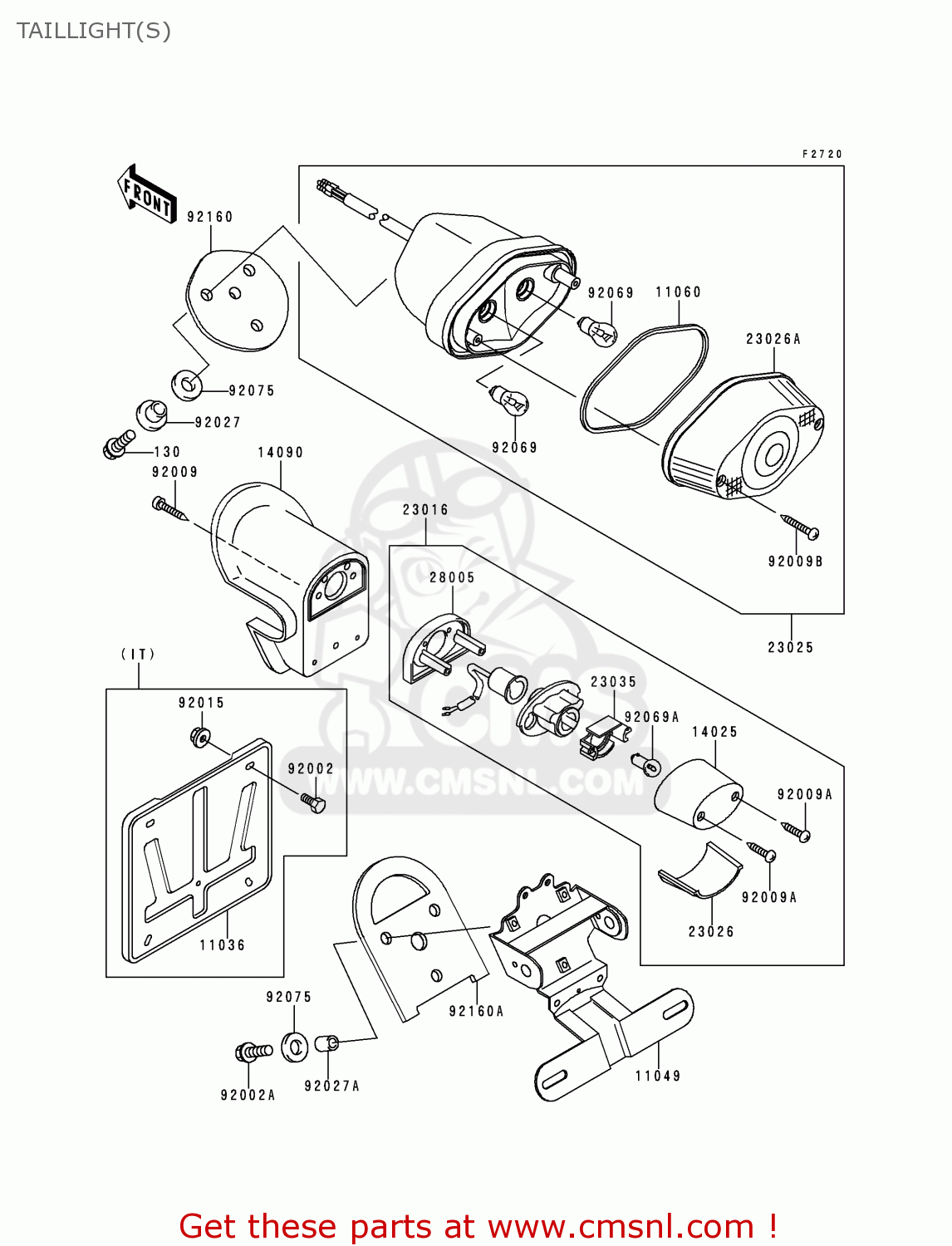 TAILLIGHT(S) VN1500D1 VN1500 CLASSIC 1996 EU UK FR NL AR FG GR IT NR SD SP ST