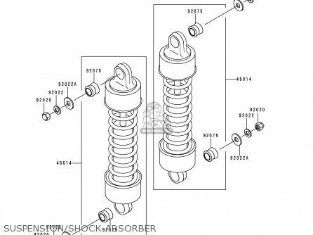SUSPENSION/SHOCK ABSORBER - VN1500D1 VN1500 CLASSIC 1996 EU UK FR NL AR FG GR IT NR SD SP ST