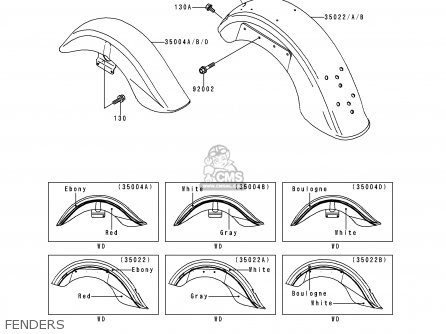 FENDERS - VN1500D1 VN1500 CLASSIC 1996 EU UK FR NL AR FG GR IT NR SD SP ST