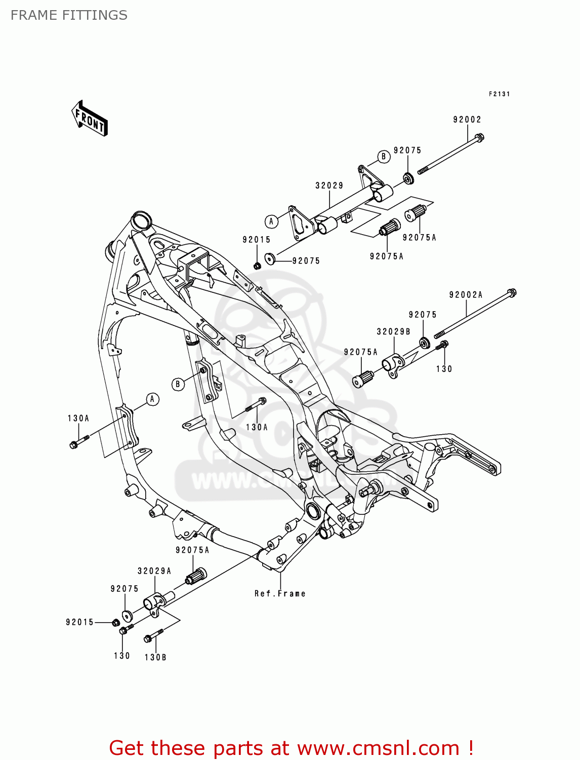 FRAME FITTINGS VN1500D1 VULCAN 1500 CLASSIC 1996 USA CALIFORNIA CANADA