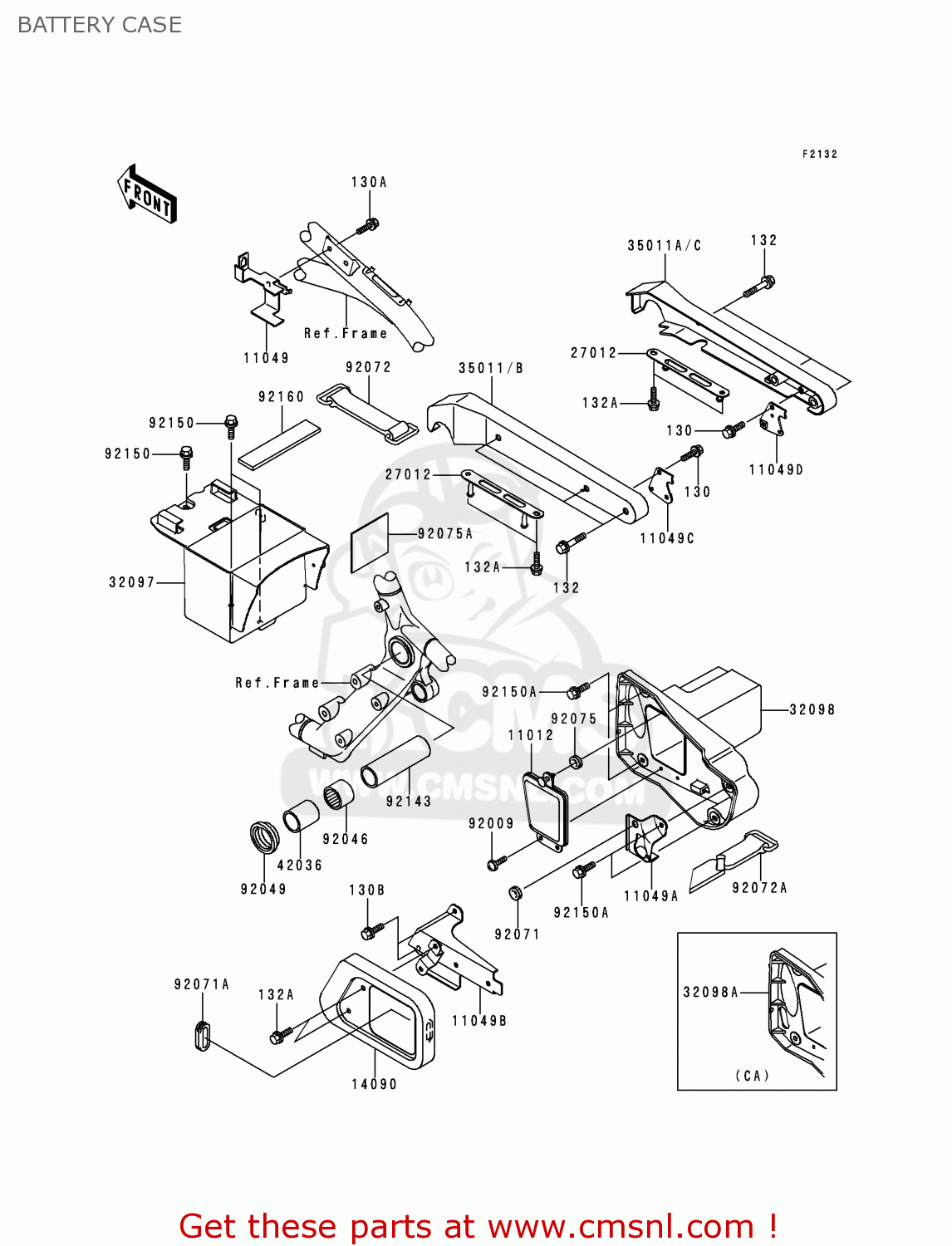 BATTERY CASE VN1500D1 VULCAN 1500 CLASSIC 1996 USA CALIFORNIA CANADA