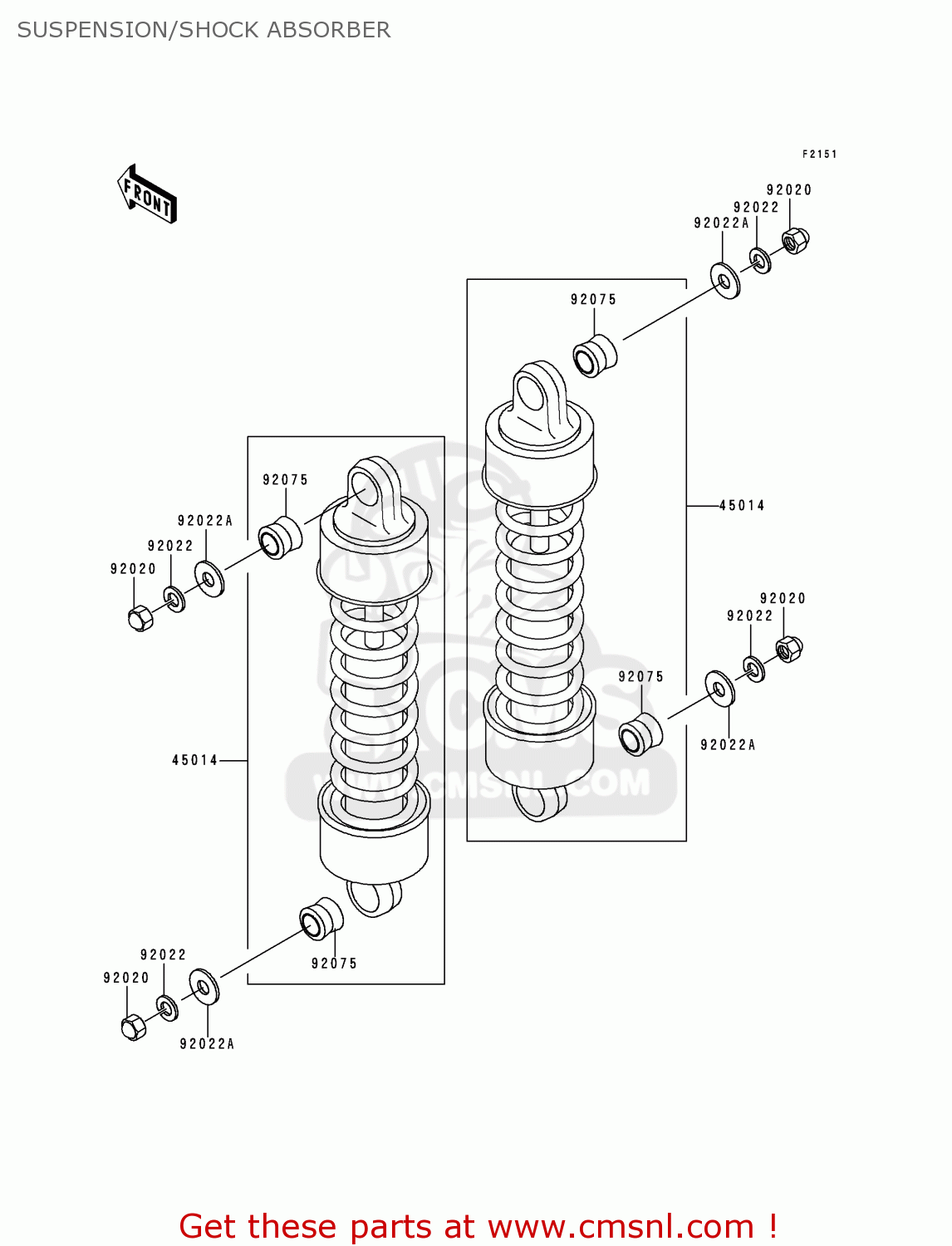SUSPENSION/SHOCK ABSORBER VN1500D1 VULCAN 1500 CLASSIC 1996 USA CALIFORNIA CANADA