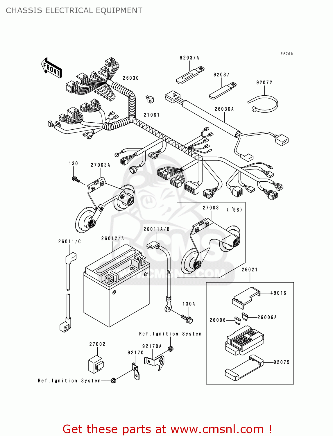 CHASSIS ELECTRICAL EQUIPMENT VN1500D1 VULCAN 1500 CLASSIC 1996 USA CALIFORNIA CANADA