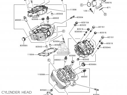 CYLINDER HEAD - VN1500D1 VULCAN 1500 CLASSIC 1996 USA CALIFORNIA CANADA