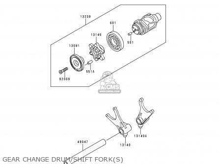 GEAR CHANGE DRUM/SHIFT FORK(S) - VN1500D1 VULCAN 1500 CLASSIC 1996 USA CALIFORNIA CANADA
