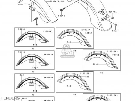 FENDERS - VN1500D1 VULCAN 1500 CLASSIC 1996 USA CALIFORNIA CANADA