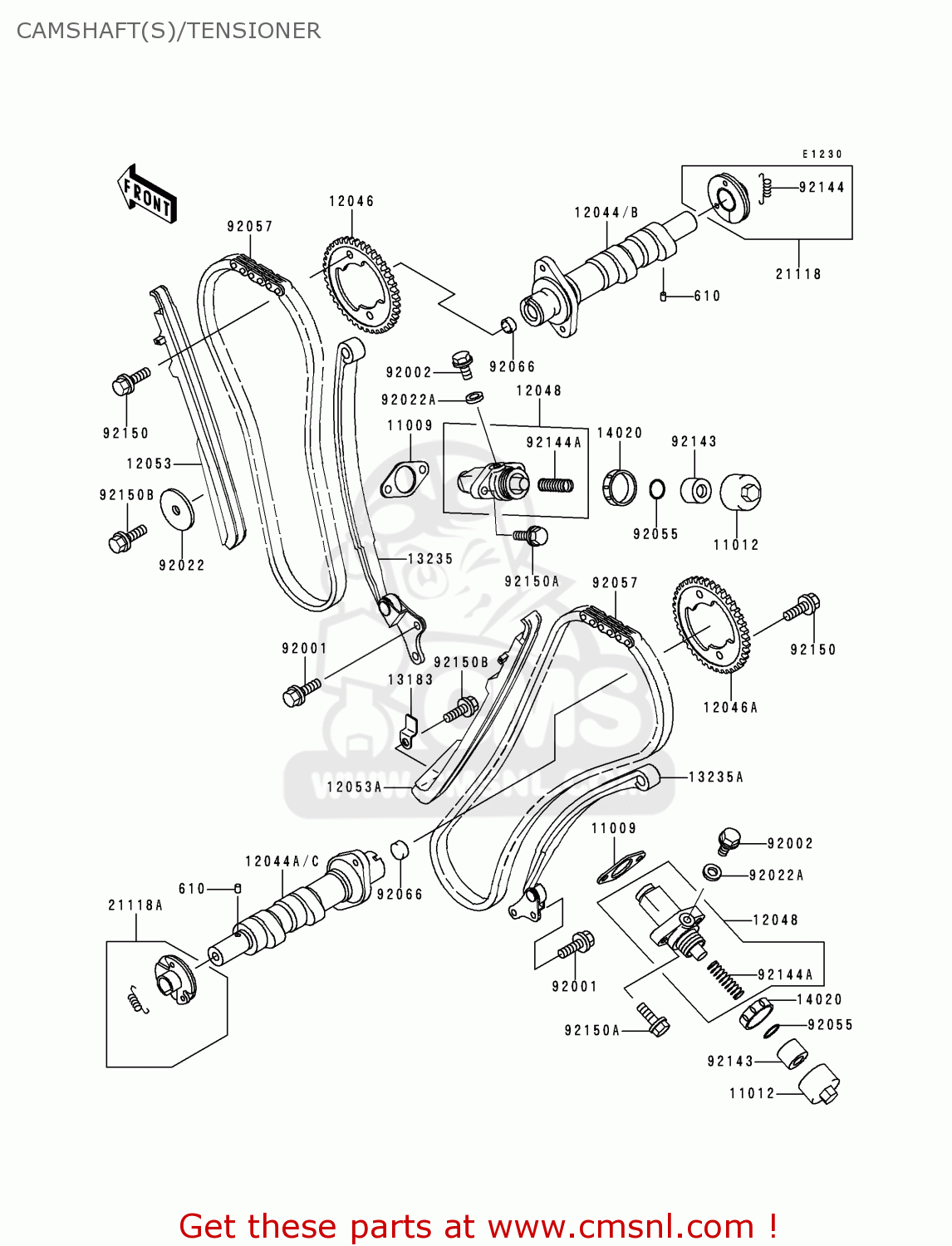 CAMSHAFT(S)/TENSIONER VN1500D2 VN1500 CLASSIC 1997 EURO UK FR NL AR FG GR IT NR SD ST