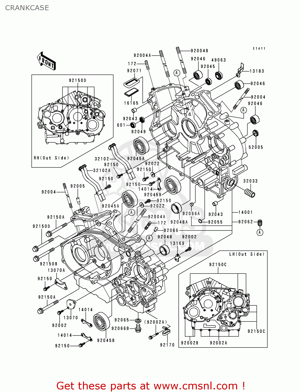 CRANKCASE VN1500D2 VN1500 CLASSIC 1997 EURO UK FR NL AR FG GR IT NR SD ST