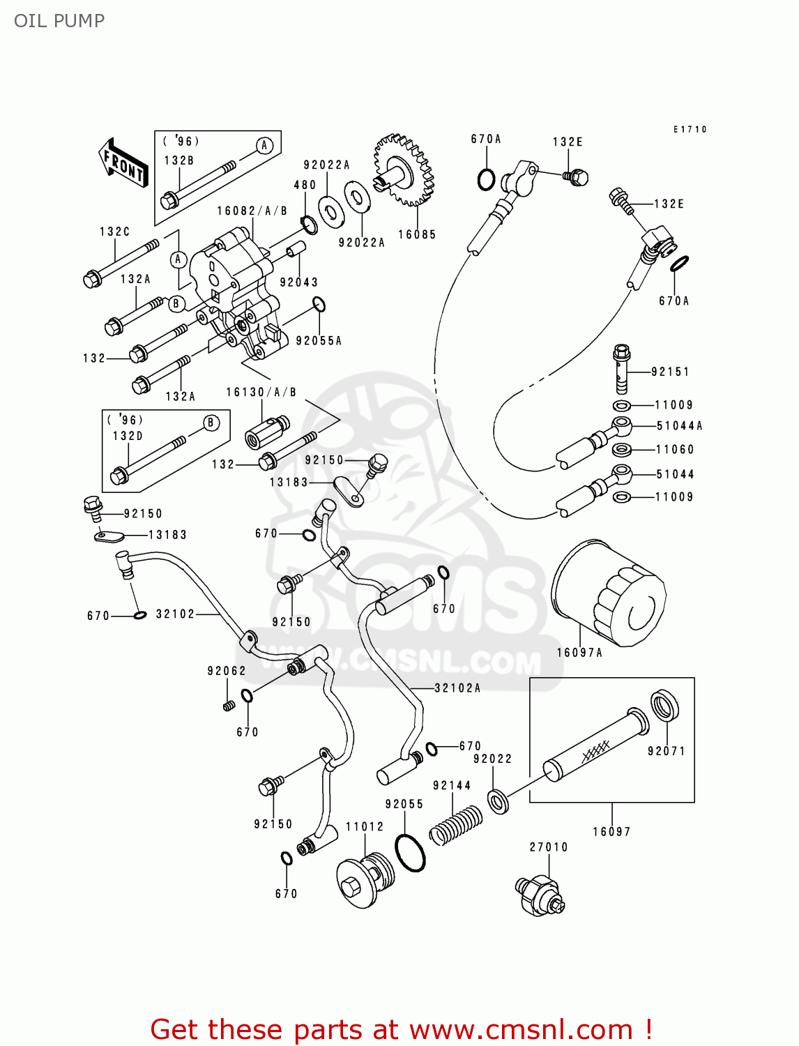 OIL PUMP VN1500D2 VN1500 CLASSIC 1997 EURO UK FR NL AR FG GR IT NR SD ST