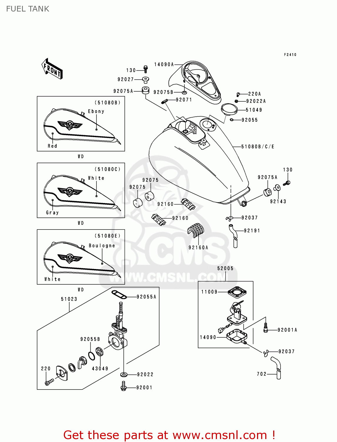FUEL TANK VN1500D2 VN1500 CLASSIC 1997 EURO UK FR NL AR FG GR IT NR SD ST