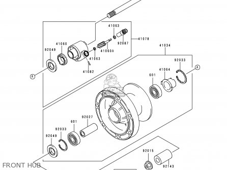 FRONT HUB - VN1500D2 VN1500 CLASSIC 1997 EURO UK FR NL AR FG GR IT NR SD ST