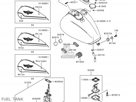 FUEL TANK - VN1500D2 VN1500 CLASSIC 1997 EURO UK FR NL AR FG GR IT NR SD ST