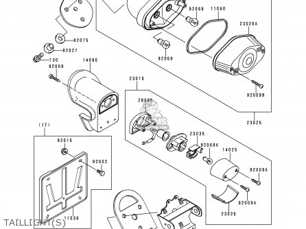TAILLIGHT(S) - VN1500D2 VN1500 CLASSIC 1997 EURO UK FR NL AR FG GR IT NR SD ST