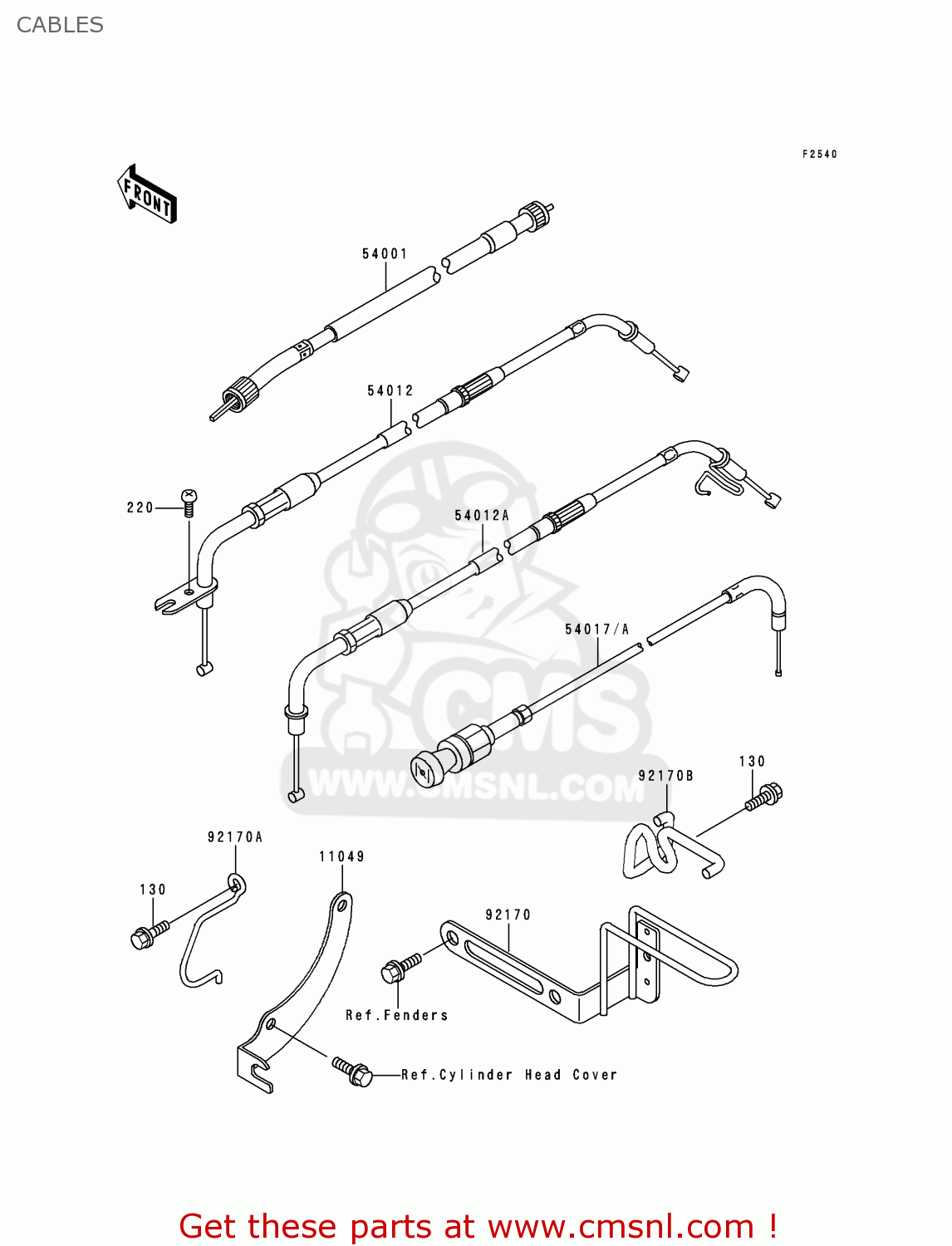 CABLES VN1500D2 VULCAN 1500 CLASSIC 1997 USA CALIFORNIA CANADA