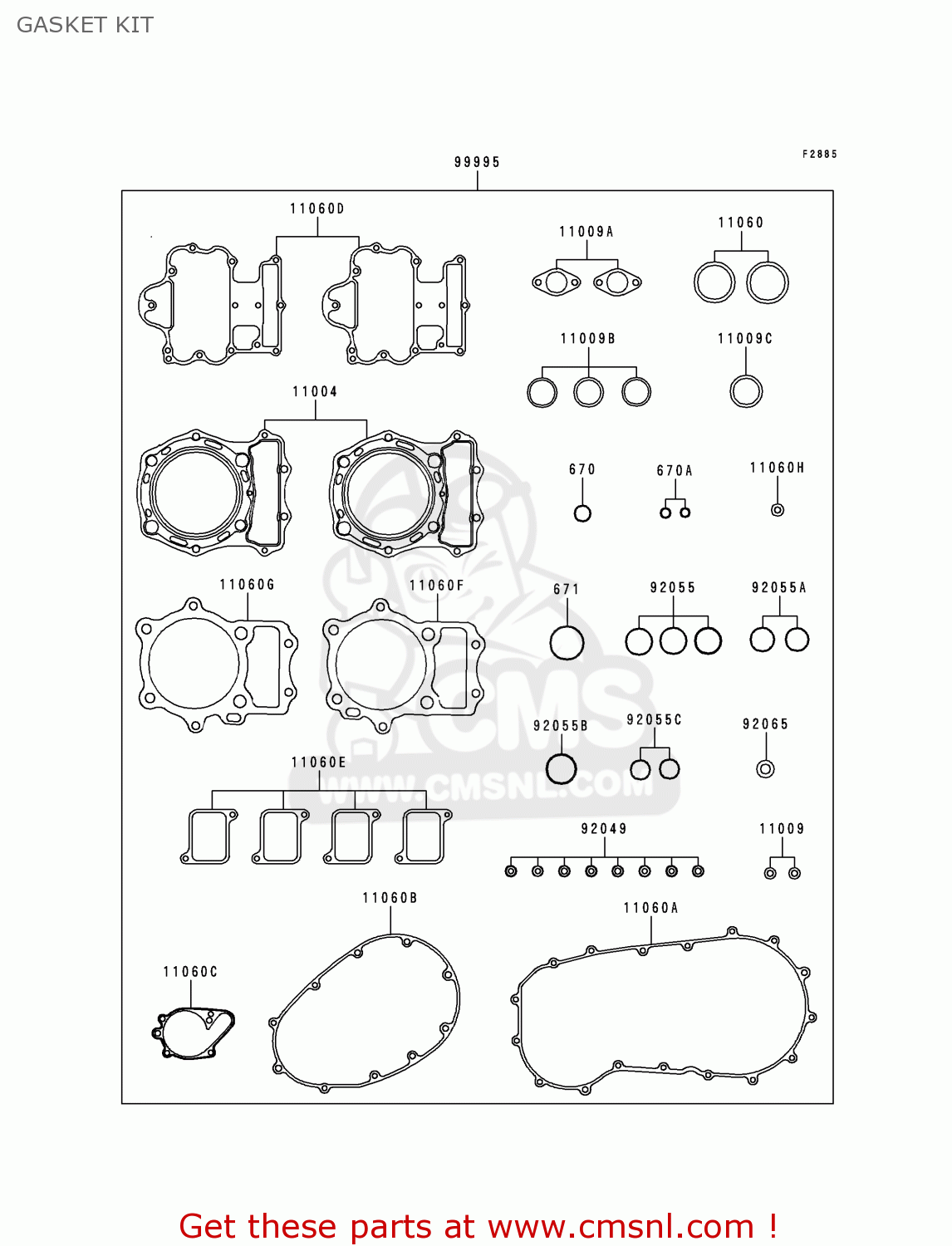 GASKET KIT VN1500D2 VULCAN 1500 CLASSIC 1997 USA CALIFORNIA CANADA
