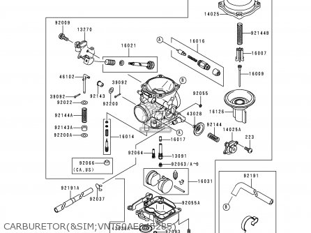 CARBURETOR(&SIM;VNT50AE045285) - VN1500D2 VULCAN 1500 CLASSIC 1997 USA CALIFORNIA CANADA