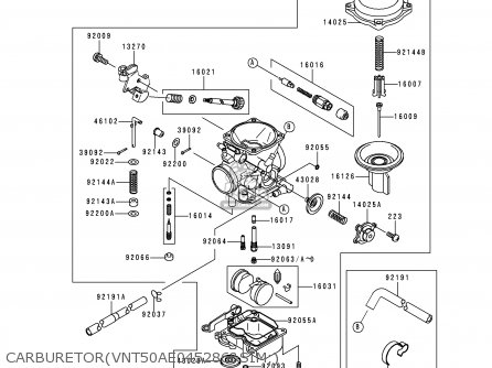 CARBURETOR(VNT50AE045286&SIM;) - VN1500D2 VULCAN 1500 CLASSIC 1997 USA CALIFORNIA CANADA
