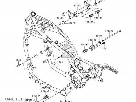 FRAME FITTINGS - VN1500D2 VULCAN 1500 CLASSIC 1997 USA CALIFORNIA CANADA