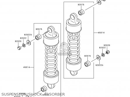 SUSPENSION/SHOCK ABSORBER - VN1500D2 VULCAN 1500 CLASSIC 1997 USA CALIFORNIA CANADA