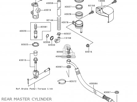 REAR MASTER CYLINDER - VN1500D2 VULCAN 1500 CLASSIC 1997 USA CALIFORNIA CANADA