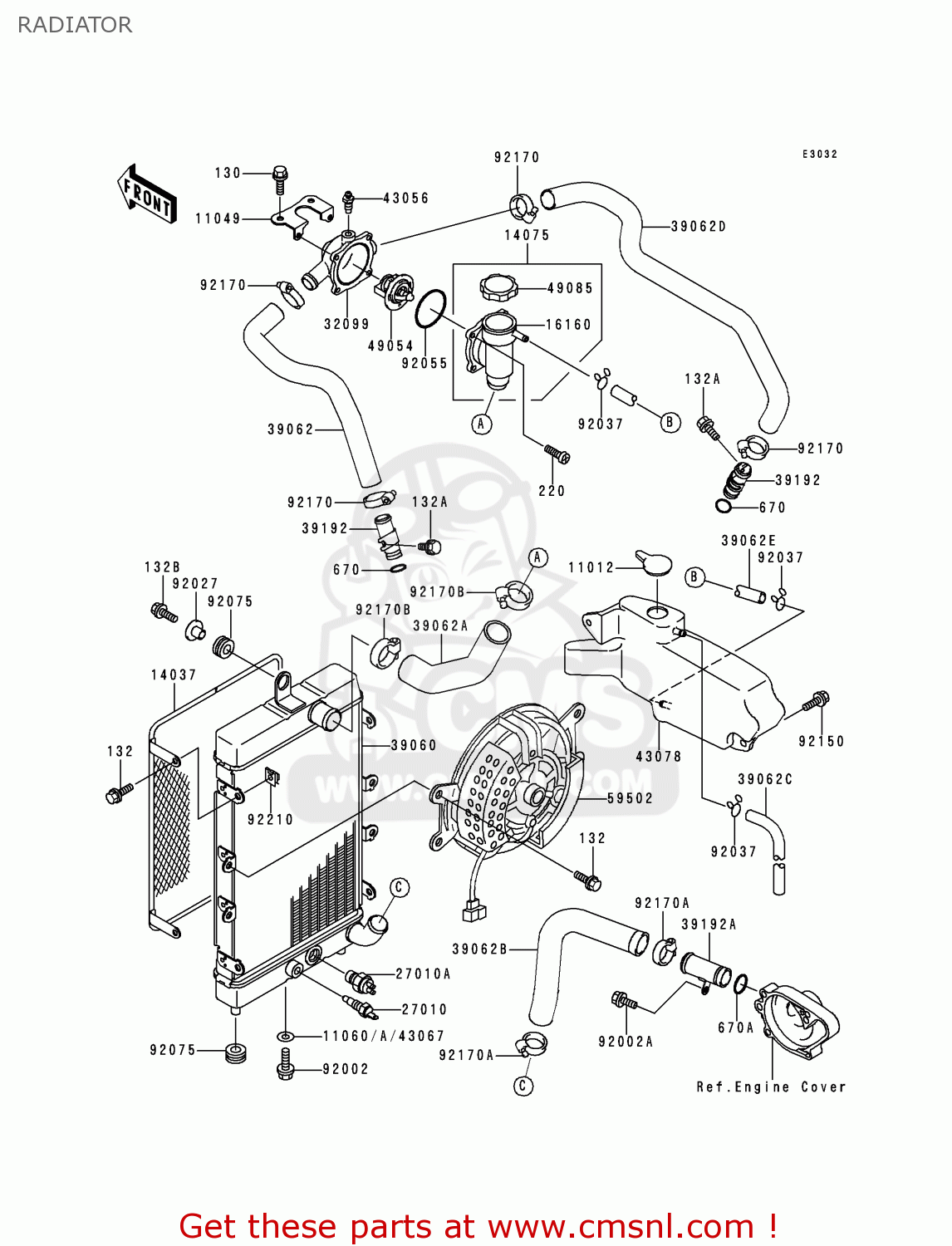 RADIATOR VN1500D2A VN1500 CLASSIC 1997 EUROPE FR NL AR FG GR NR SD ST